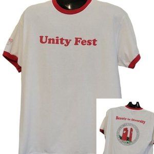 t shirt radford university unity fest beauty in diversity solidarity white sz xl